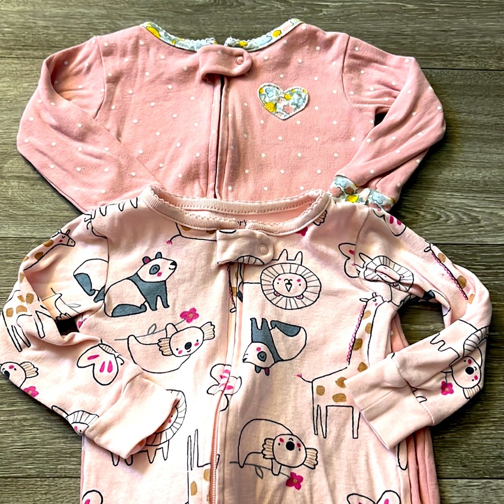 Footed zipper pajamas - baby girl